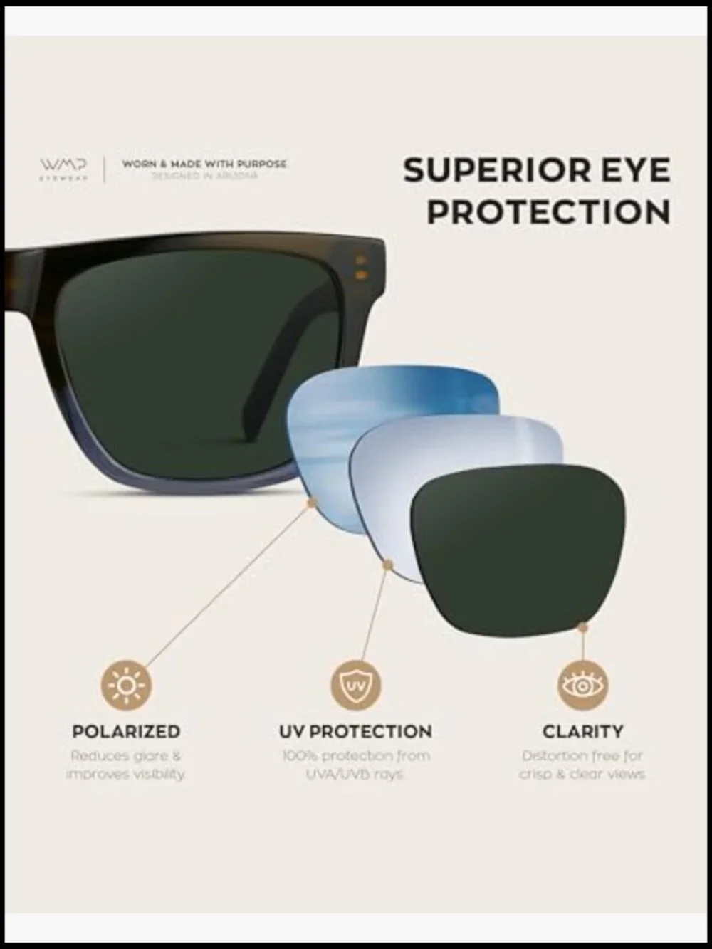 Modern Square Sunglasses for Men, Lightweight Acetate, Polarized Lenses